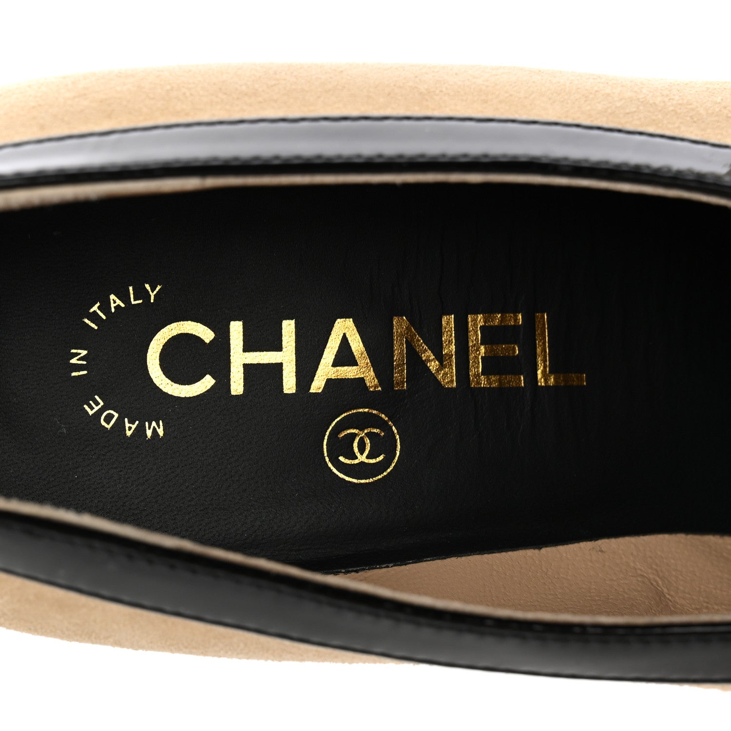 Chanel Suede Patent Calfskin Pumps 39.5 Beige Black 9 of 11
