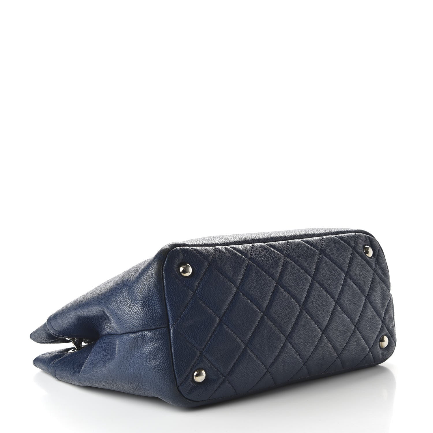 Chanel Caviar Quilted Timeless CC Soft Tote Navy Blue 4 of 10