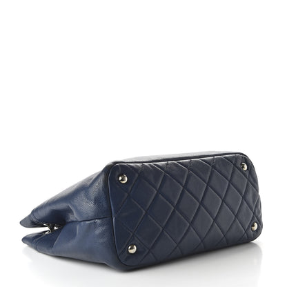 Chanel Caviar Quilted Timeless CC Soft Tote Navy Blue 4 of 10