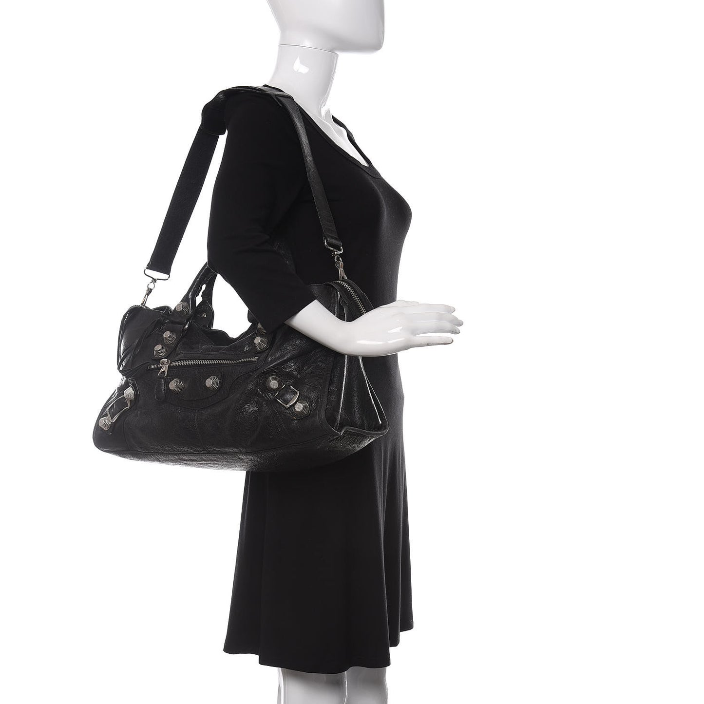 Agneau Giant 21 Silver Hardware Part Time Black