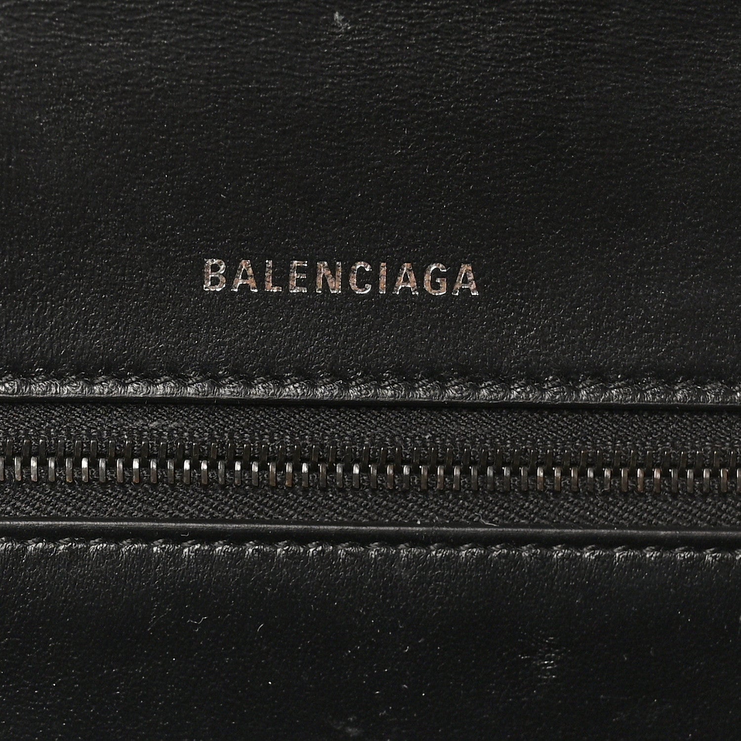 Balenciaga Shiny Calfskin Monochrome Crocodile Embossed Medium Hourglass Top Handle Bag Black 6 of 9