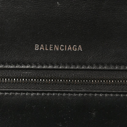 Balenciaga Shiny Calfskin Monochrome Crocodile Embossed Medium Hourglass Top Handle Bag Black 6 of 9