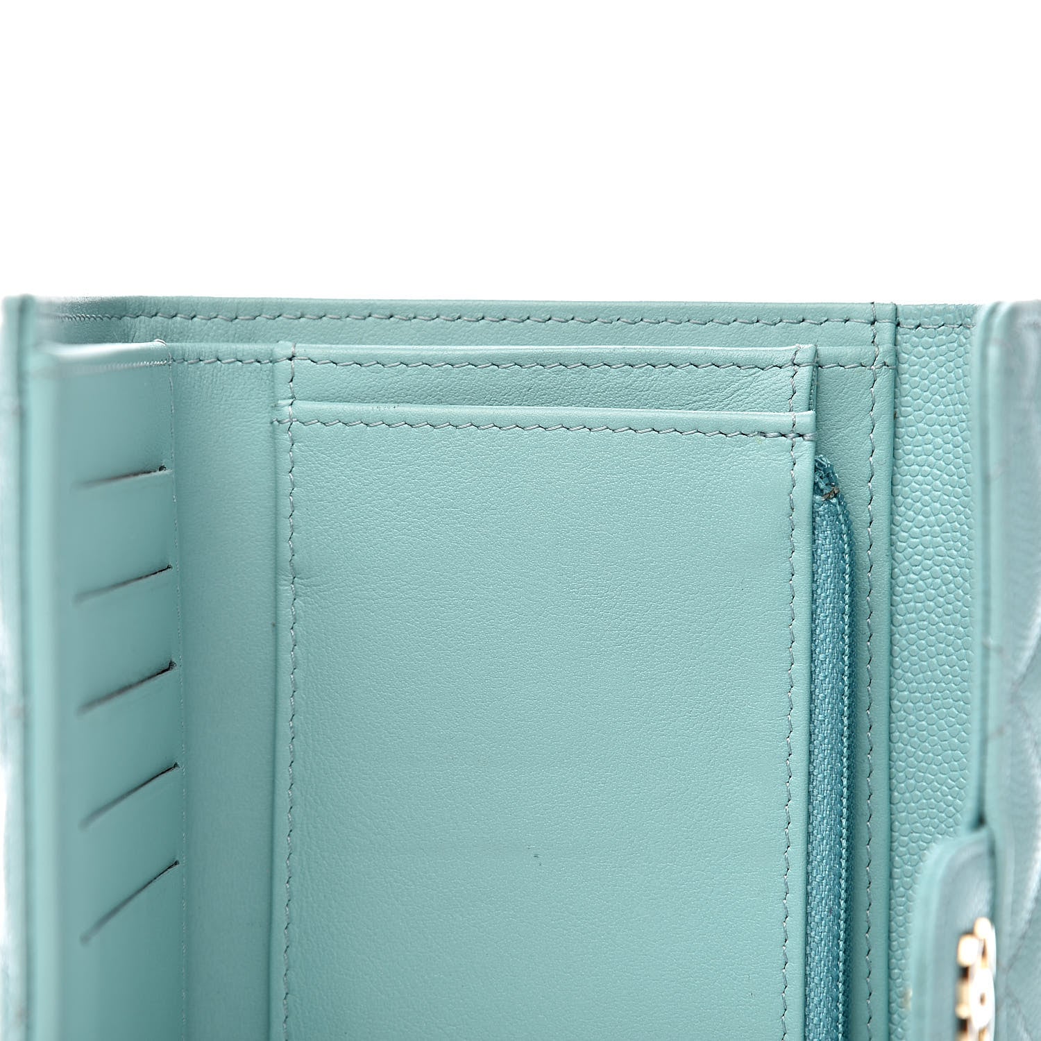 Chanel Caviar Quilted Medium Flap Wallet Light Blue 9 of 12