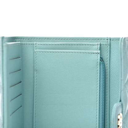 Chanel Caviar Quilted Medium Flap Wallet Light Blue 9 of 12