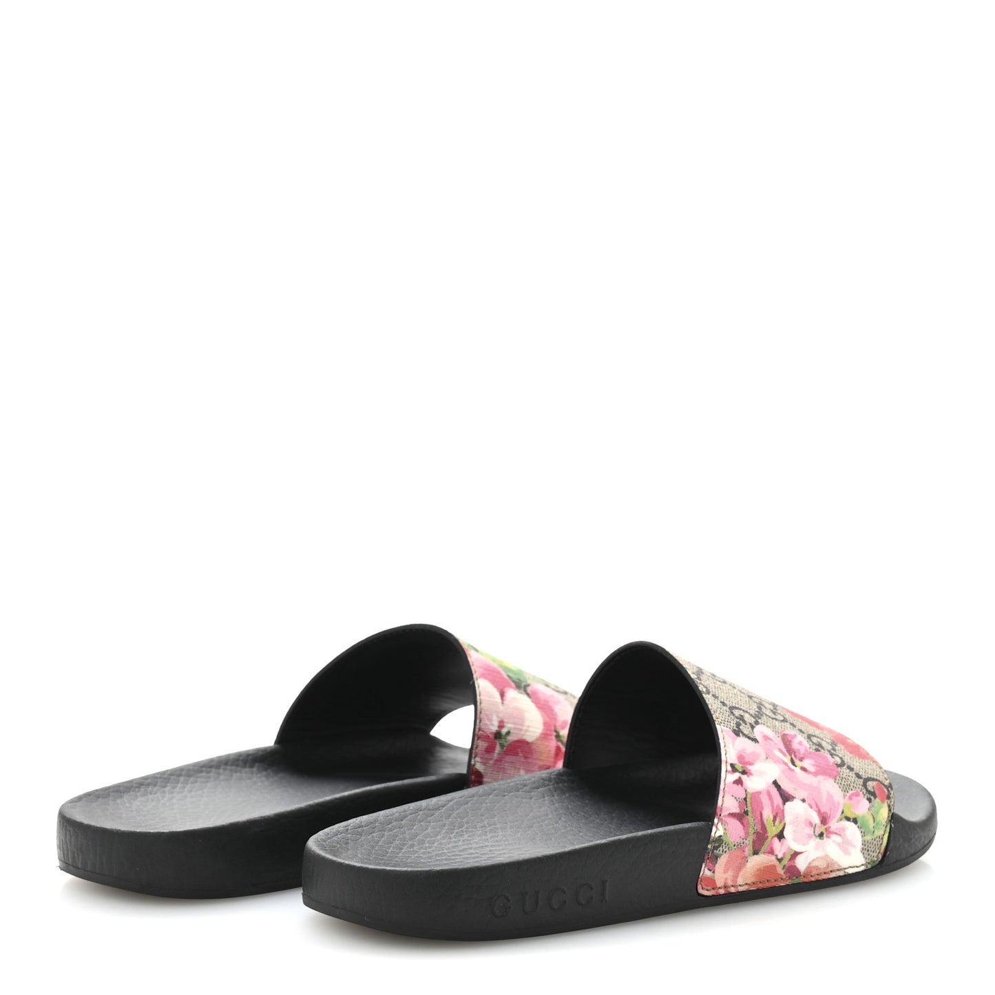 GG Supreme Monogram Blooms Slide Sandals 36 Beige Multicolor