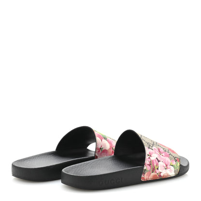 Gucci GG Supreme Monogram Blooms Slide Sandals 36 Beige Multicolor 5 of 9