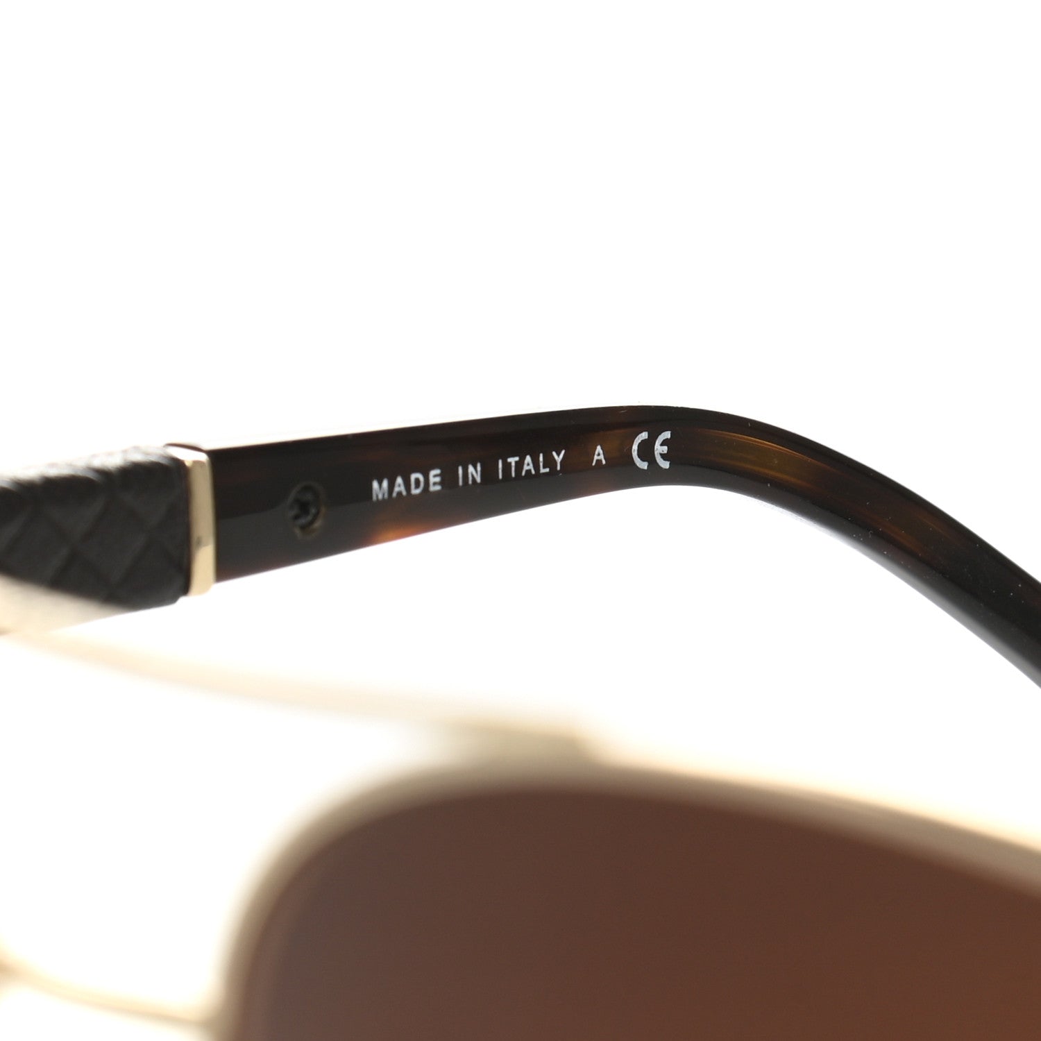 Chanel Lambskin Quilted CC Aviator Sunglasses 4195-Q Brown Gold 5 of 7