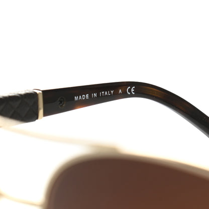 Chanel Lambskin Quilted CC Aviator Sunglasses 4195-Q Brown Gold 5 of 7