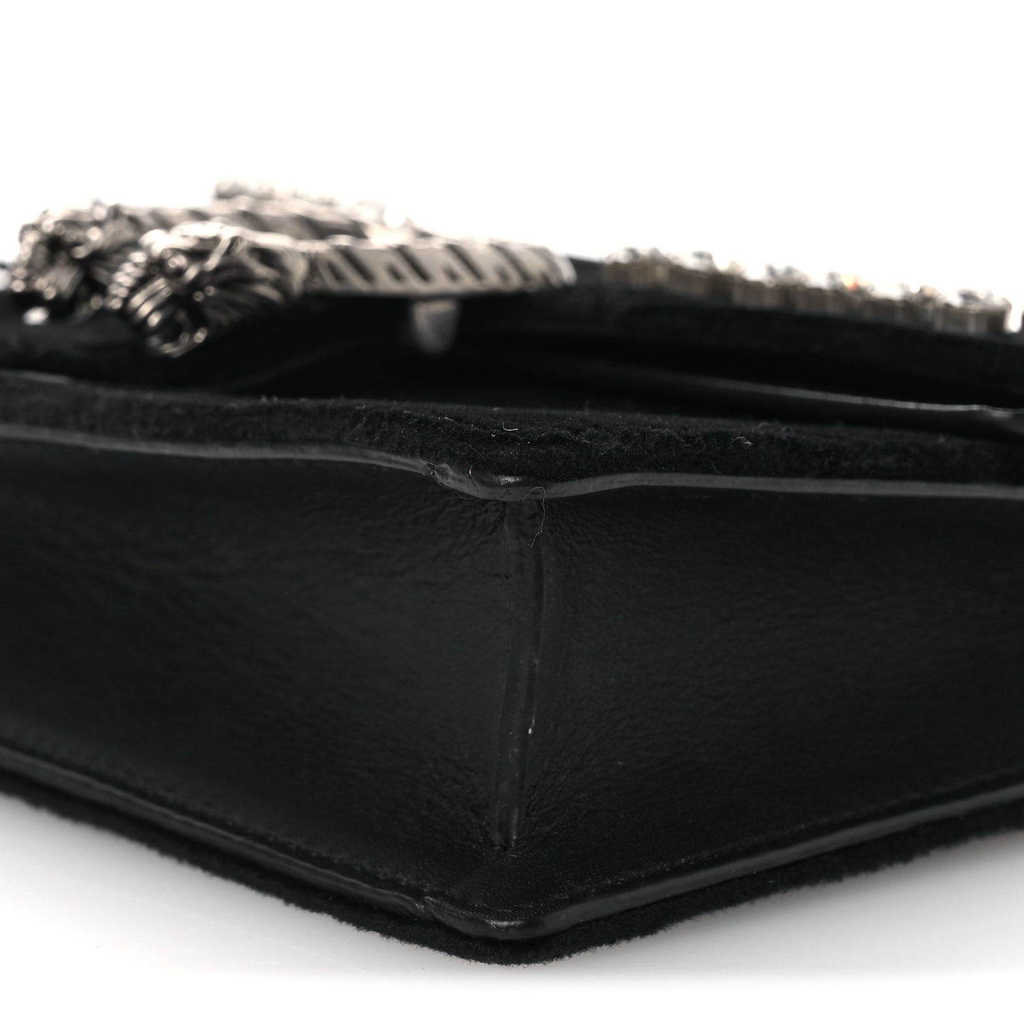 Velvet Crystal Super Mini Dionysus Shoulder Bag Black