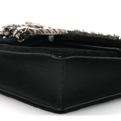 Gucci Velvet Crystal Super Mini Dionysus Shoulder Bag Black 9 of 10