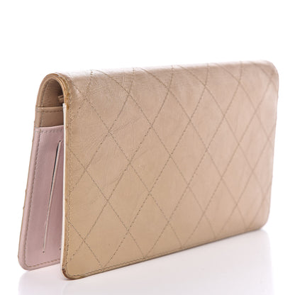 Chanel Metallic Calfskin Diamond Stitched Yen Wallet Gold 3 of 11