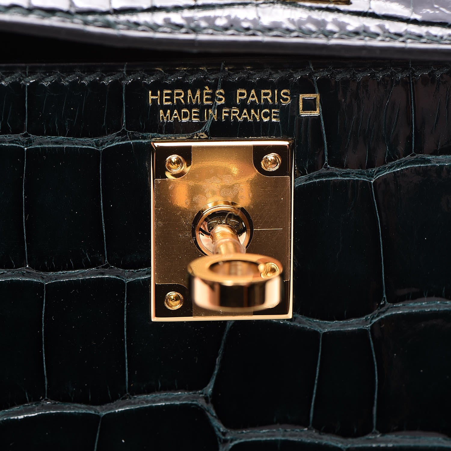 Hermes Shiny Alligator Mini Kelly Sellier 20 Vert Cypress 25 of 30