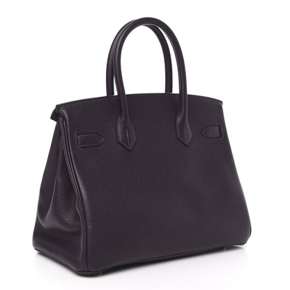 Hermes Taurillon Clemence Birkin 30 Raisin 3 of 10