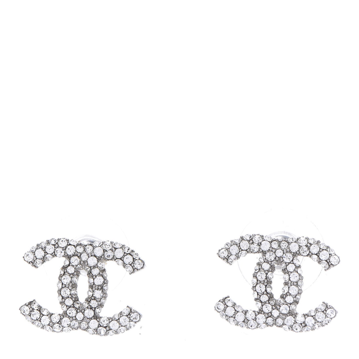Crystal Mini CC Earrings Silver