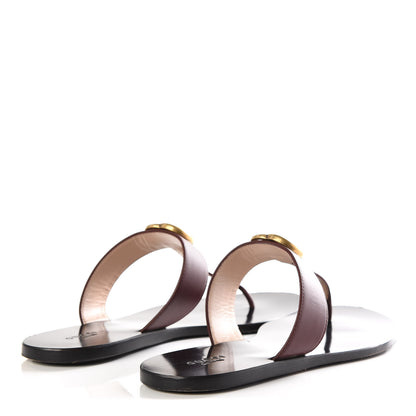 Gucci Calfskin GG Marmont Thong Sandals 39.5 Vintage Bordeaux 4 of 9