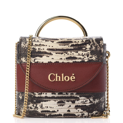 Chloe Calfskin Lizard Embossed Small Aby Lock Sepia Brown 2 of 18