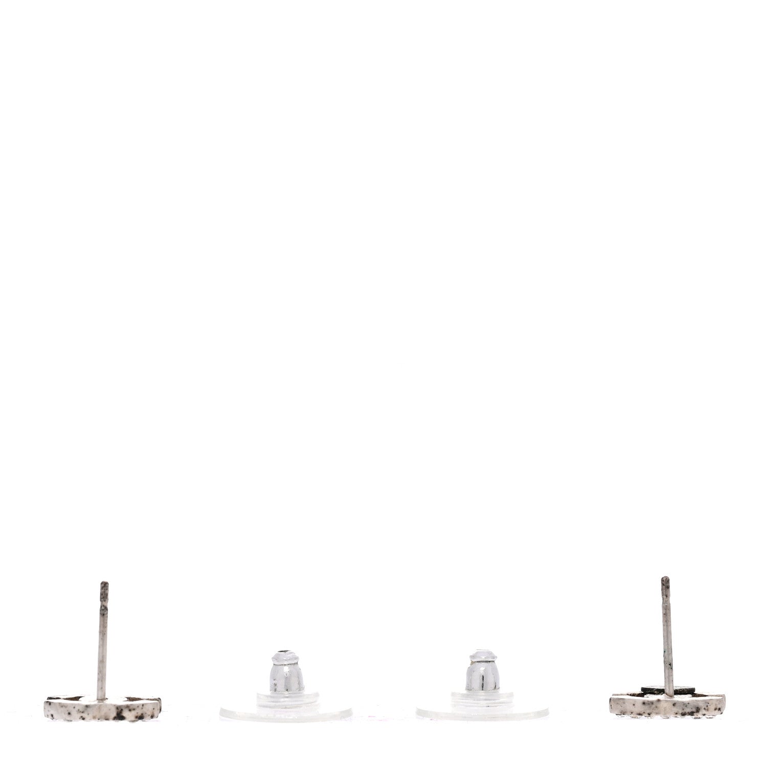 Chanel Crystal Mini CC Earrings Silver 3 of 4