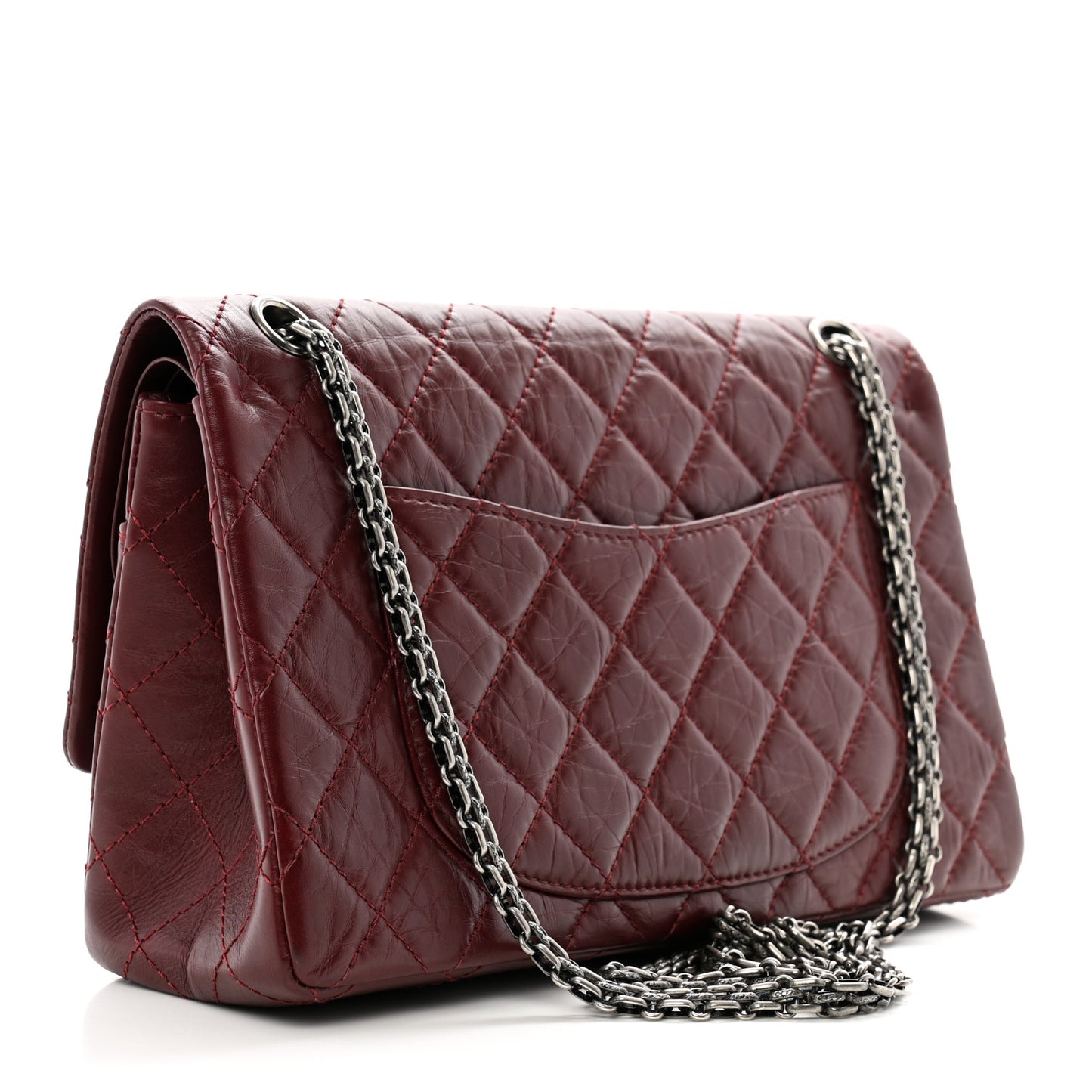 Aged Calfskin Quilted 2.55 Reissue 226 Flap Dark Burgundy