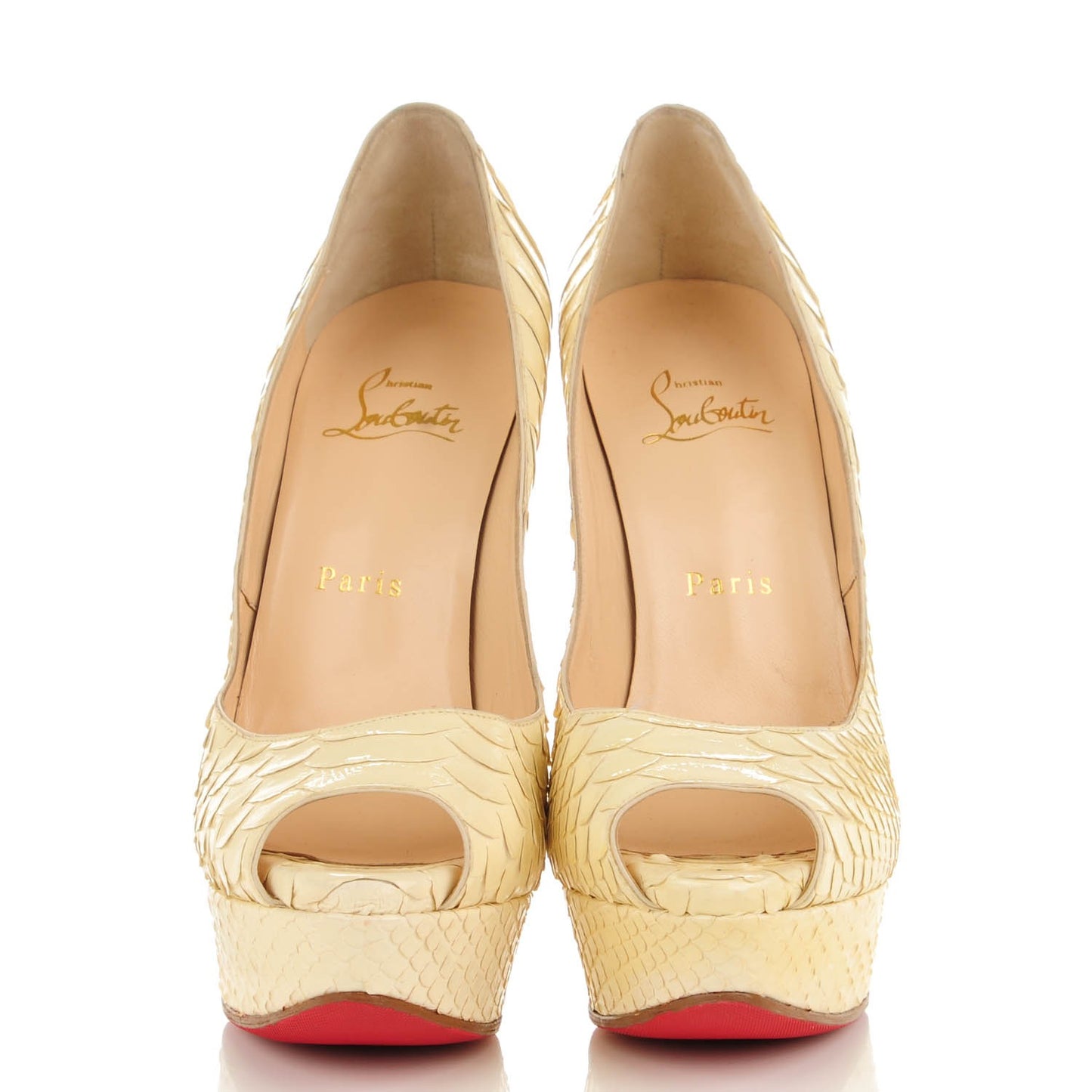 Python Lady Peep 150 Pumps 37.5 Craie