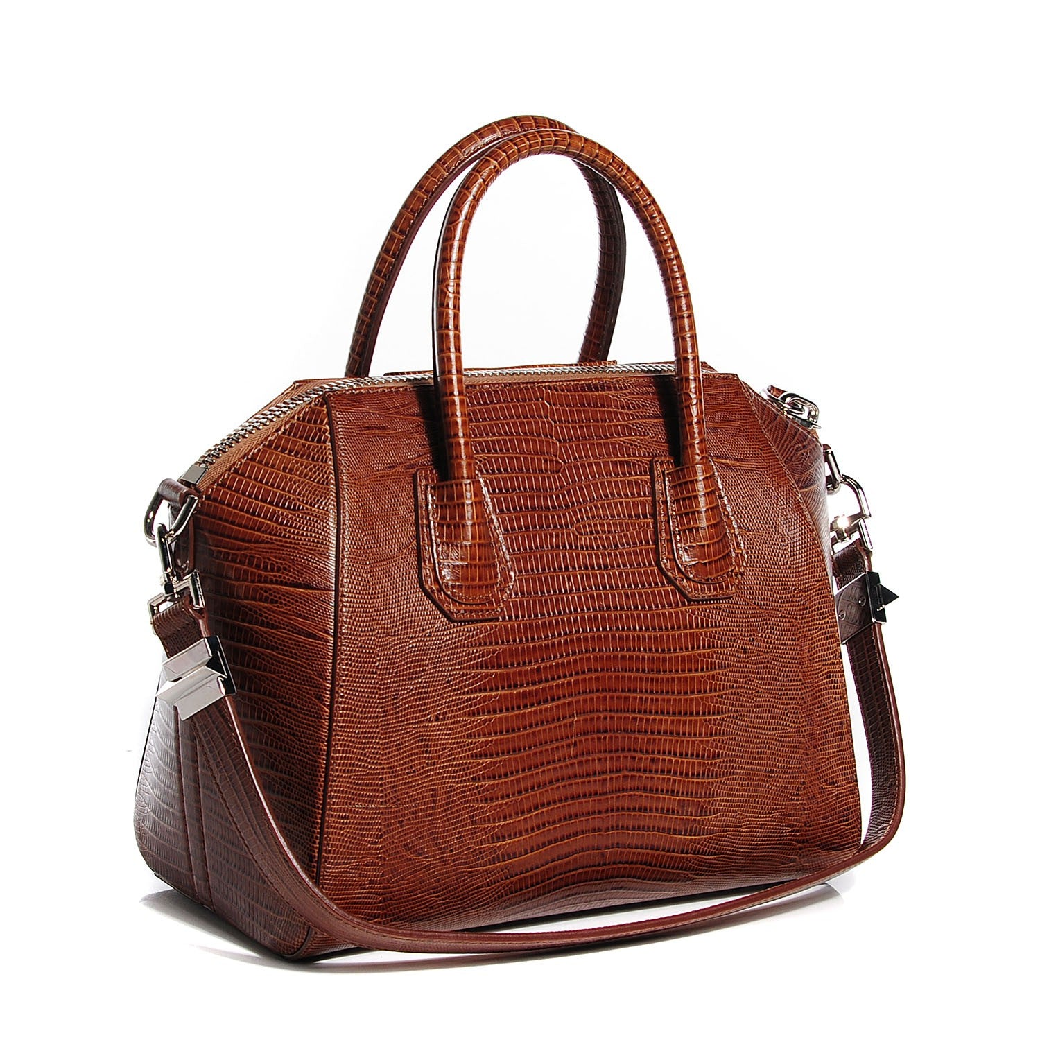 Givenchy Calfskin Lizard Embossed Small Antigona Brown 3 of 8