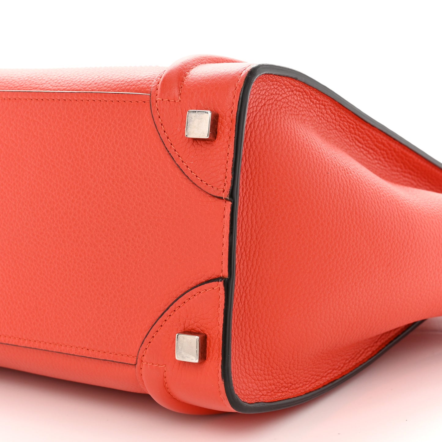 Drummed Calfskin Micro Luggage Vermillion