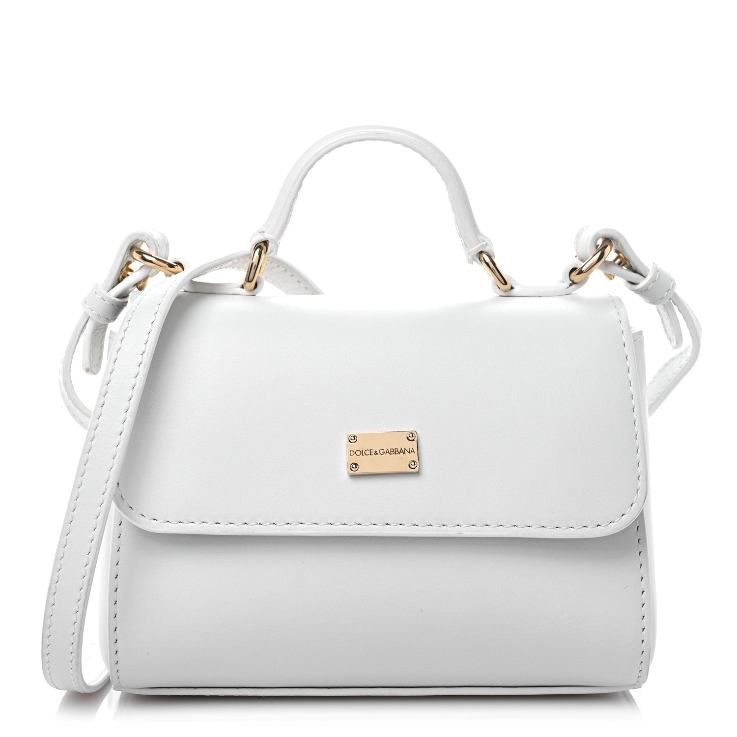 Dolce & Gabbana Calfskin Top Handle Bag White 1 of 11