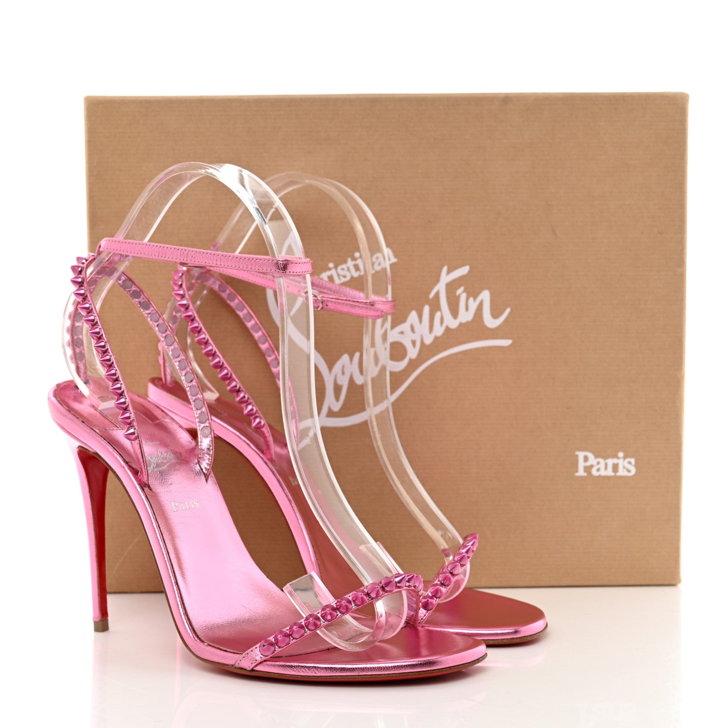 Christian Louboutin Kid Laminato So Me 100 Sandals 38.5 Confettis 8 of 8