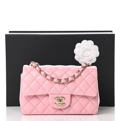 Chanel Lambskin Quilted Mini Rectangular Flap Pink 11 of 11