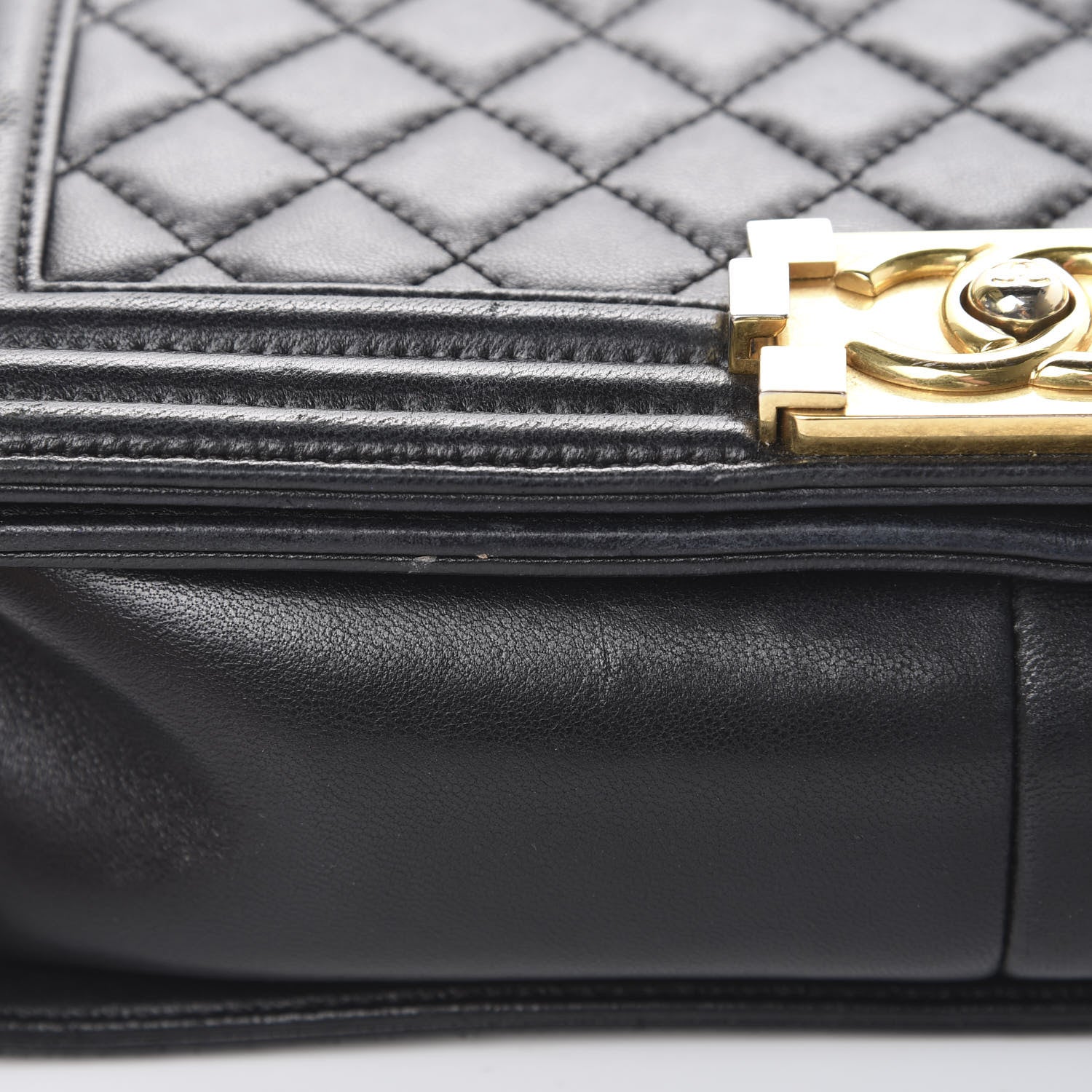 Chanel Lambskin Quilted Medium Boy Flap Black 15 of 16