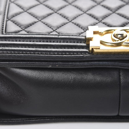 Chanel Lambskin Quilted Medium Boy Flap Black 15 of 16