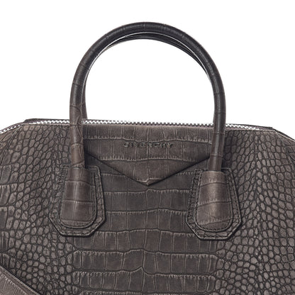 Givenchy Nubuck Crocodile Embossed Medium Antigona Brown 8 of 10