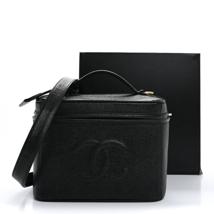 Chanel Caviar CC Vanity Train Case Black 14 of 14