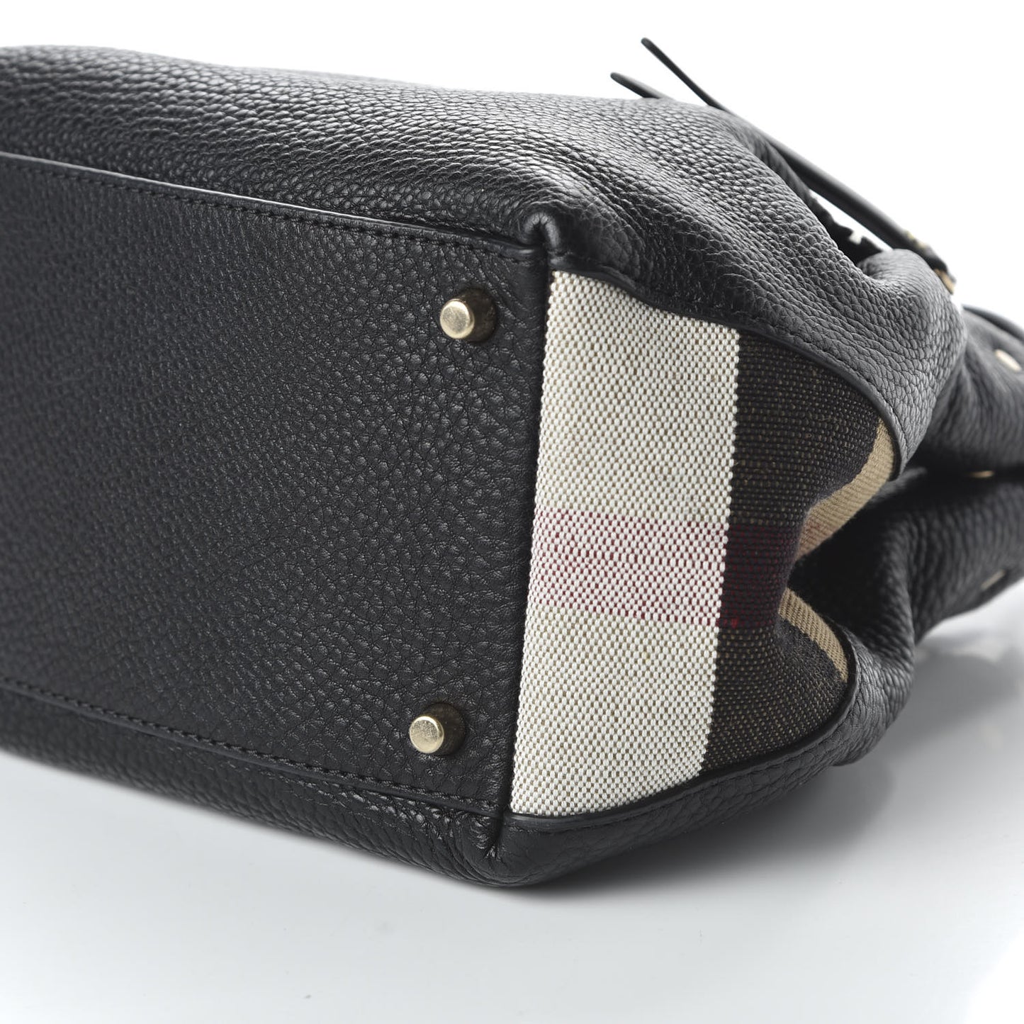 Grainy Calfskin House Check Small Maidstone Black