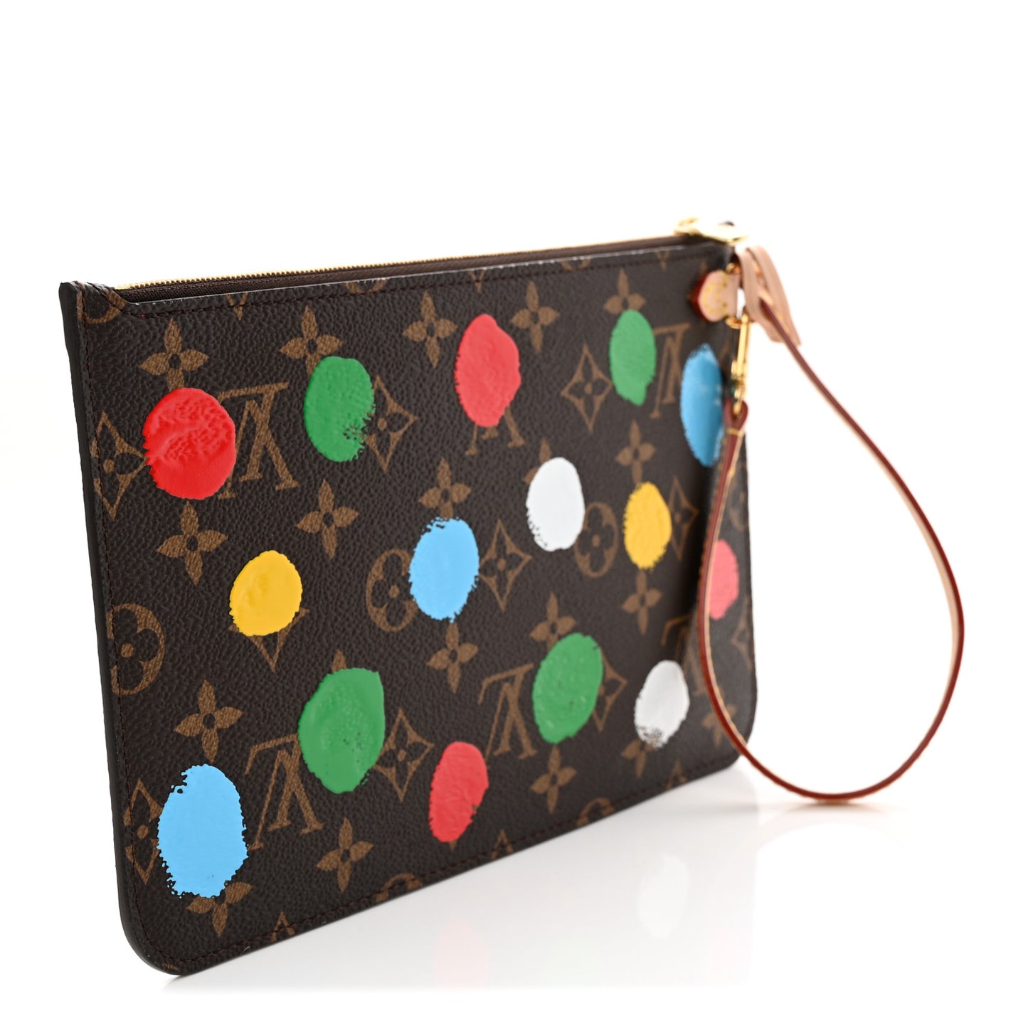 LV X YK Monogram Painted Dots Neverfull MM Pochette
