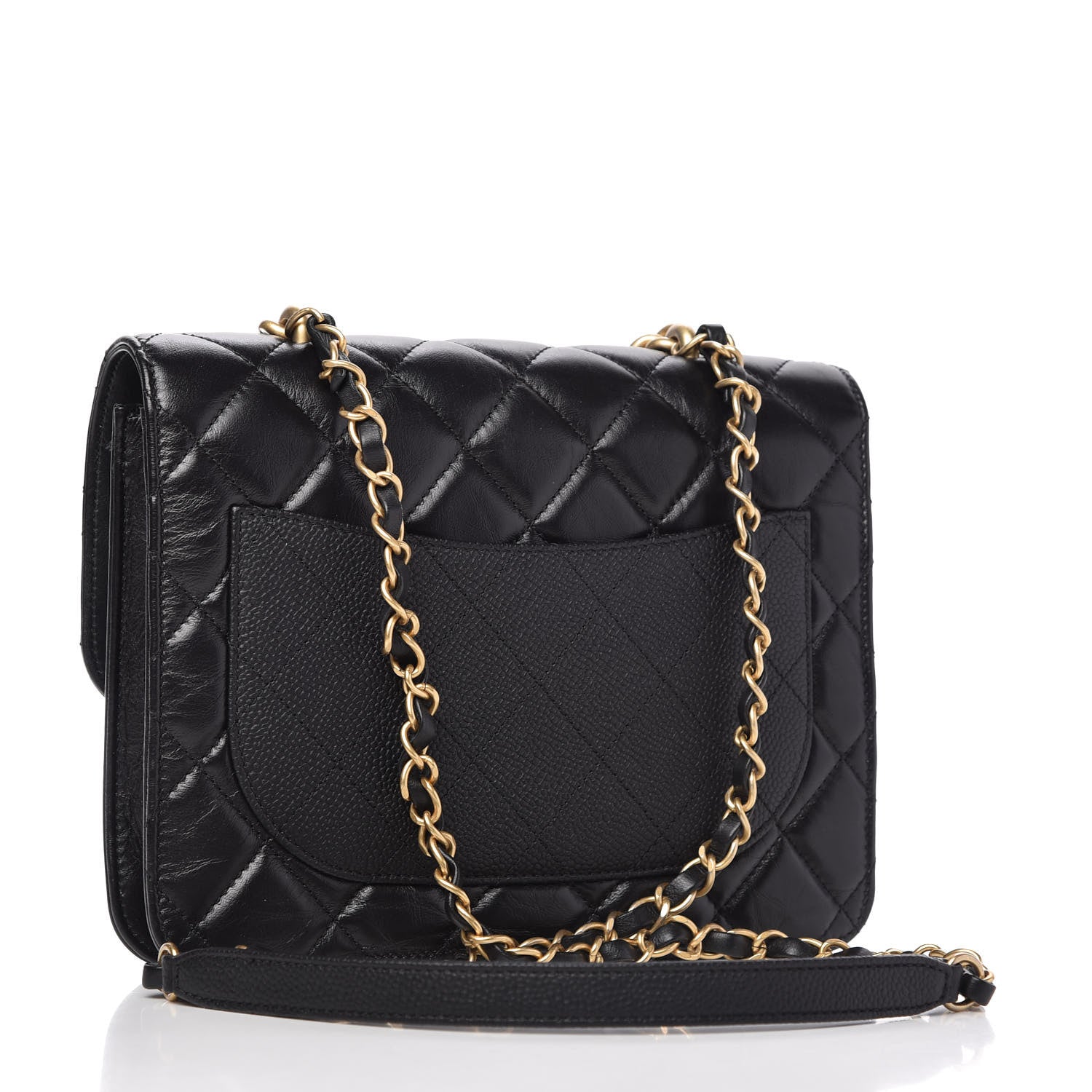 Chanel Calfskin Caviar Quilted Chain Handle Flap Black 3 of 10