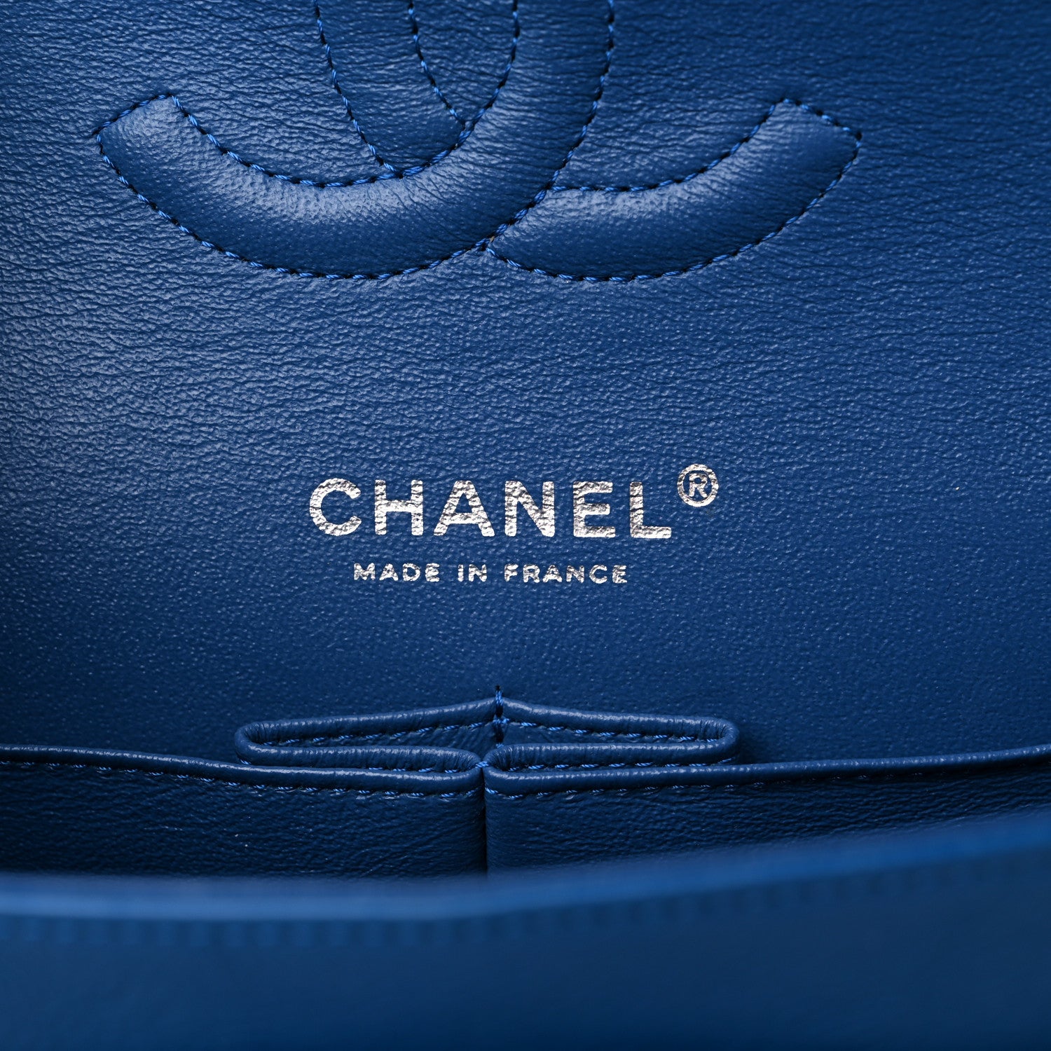 Chanel Crumpled Calfskin Quilted Medium Double Flap Blue 6 of 12