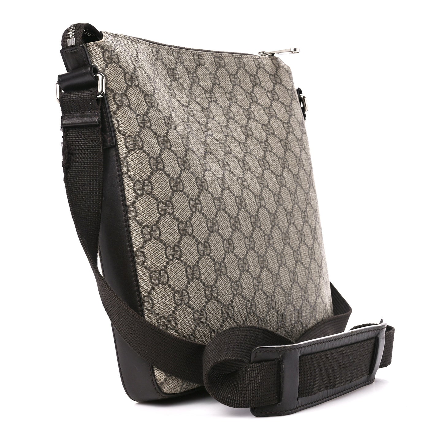 GG Supreme Monogram Flat Messenger Bag Black