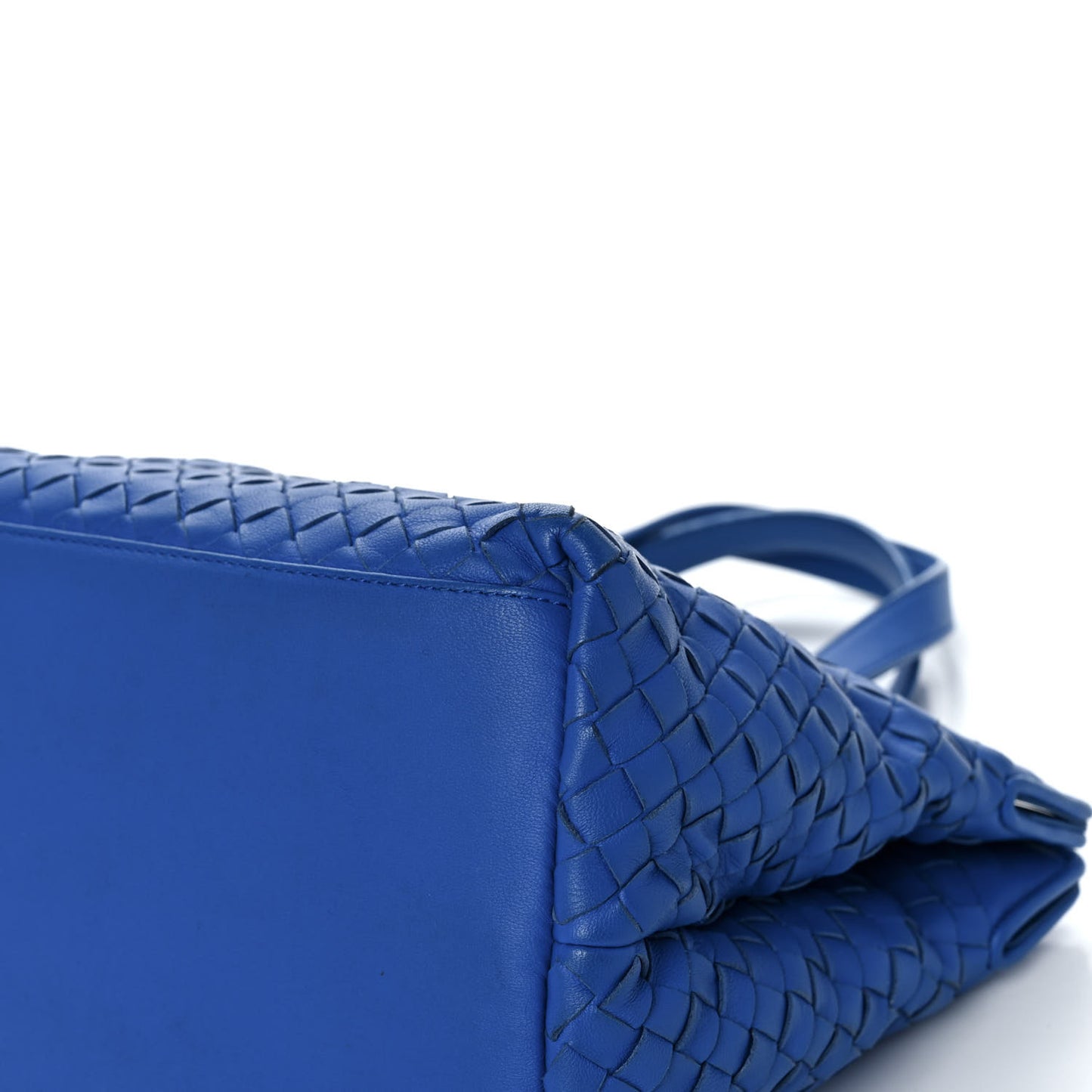 Nappa Intrecciato Small Accordion Tote Blue