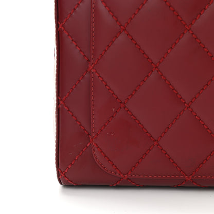 Chanel Calfskin Stitch Surpique Bowler Red 13 of 15