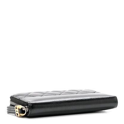 Chanel Aged Calfskin Quilted Small Gabrielle Zip Around Wallet Black 5 of 10