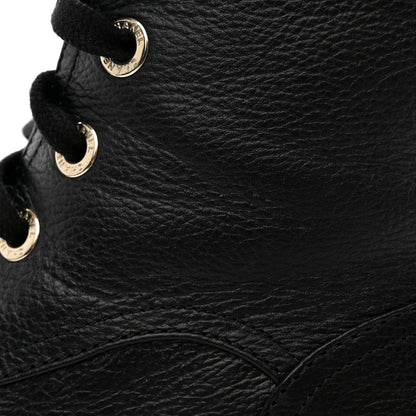 Chanel Calfskin CC Lace Up Combat Boots 38 Black 15 of 16
