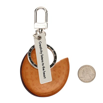 Louis Vuitton Calfskin Monogram Printed LV Fortune Cookie Bag Charm Key Holder Brown 2 of 3