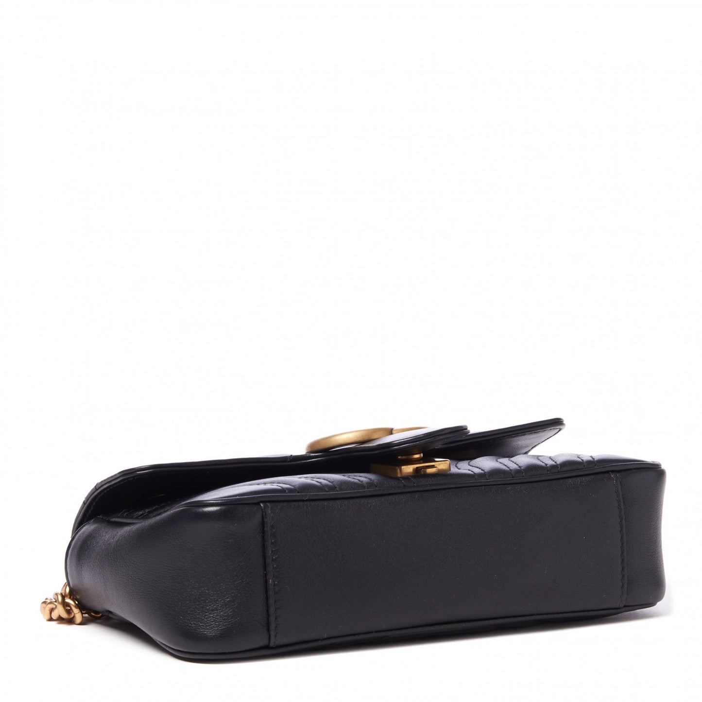 Calfskin Matelasse Mini GG Marmont Shoulder Bag Black