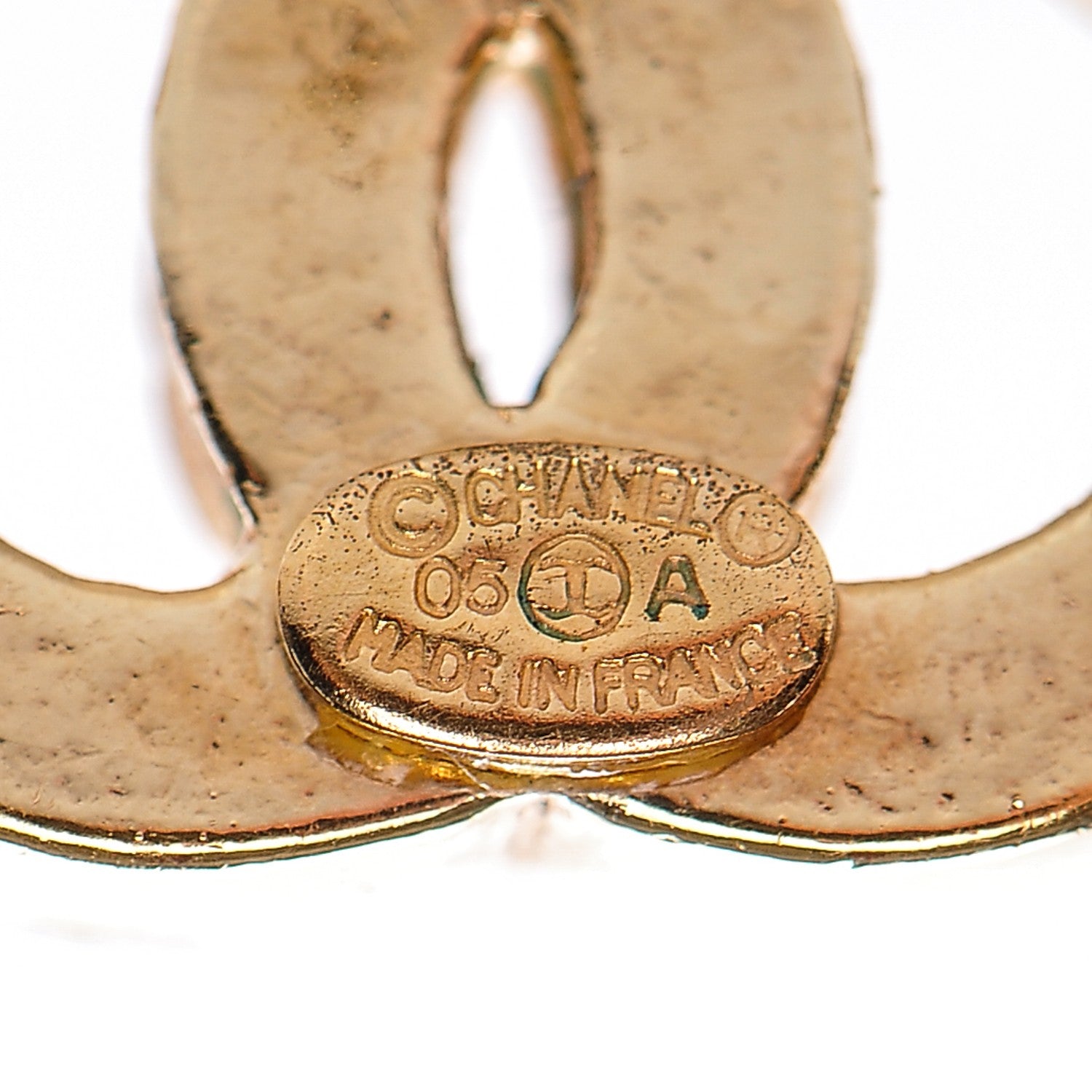 Chanel Crystal CC Earrings Gold 4 of 4