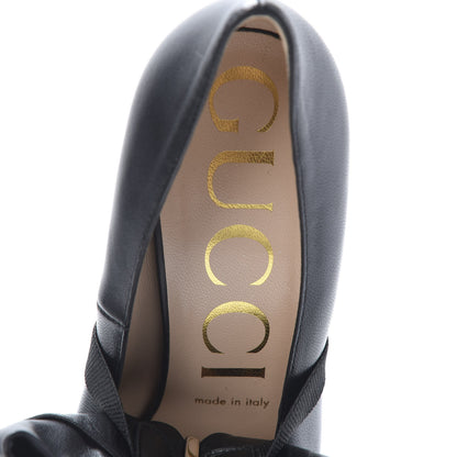 Gucci Nappa Removable Bow Elaisa Platform High Heel Pumps 38 Black 7 of 11
