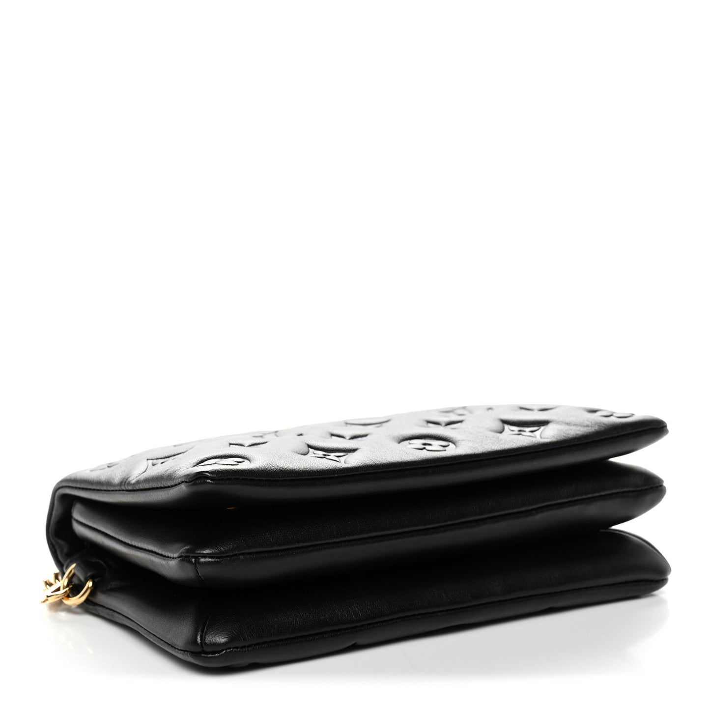 Lambskin Embossed Monogram Pochette Coussin Black