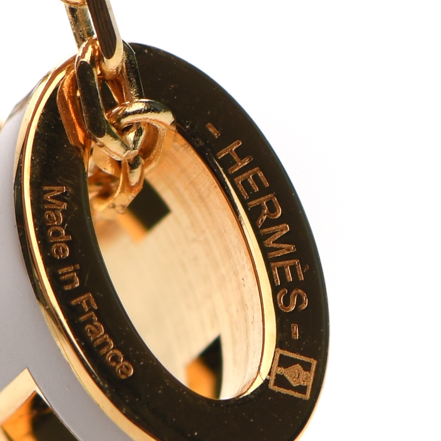 Hermes Lacquered Gold Mini Pop H Pendant Necklace Marron Glace 6 of 7