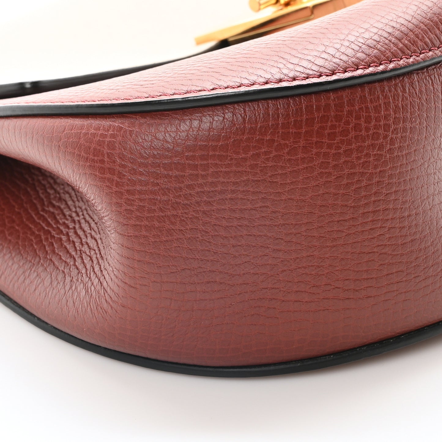 Grained Calfskin Lambskin Bi-Color Drew Shoulder Bag Beige Brown