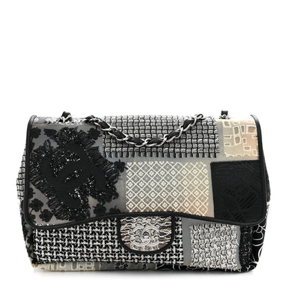 Chanel PVC Tweed Patchwork Jumbo Single Flap Black 1 of 12