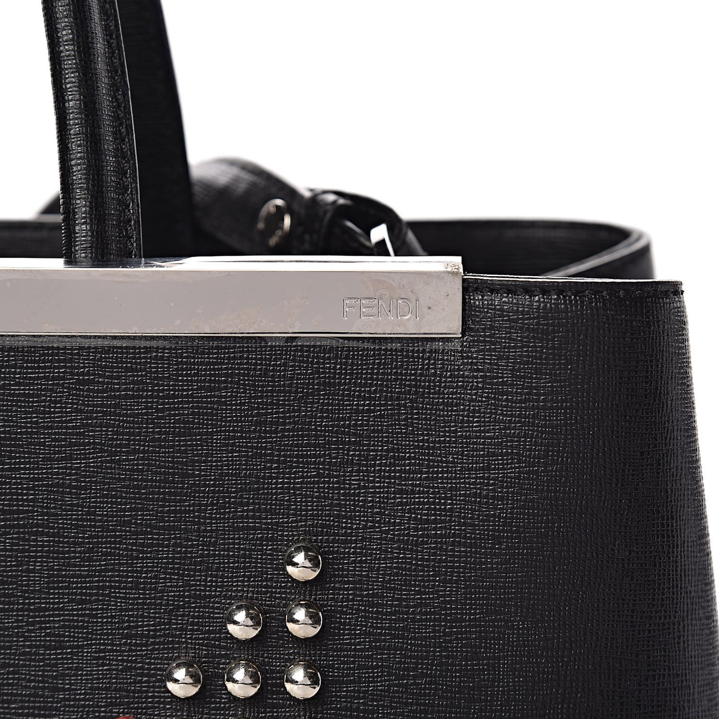 Vitello Elite Studded Monster Medium 2Jours Tote Black